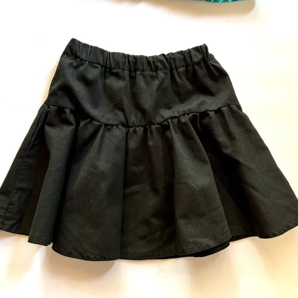 Vintage 90s Nannette Girls' Teal and Black Houndstooth Jacket and Skirt Set